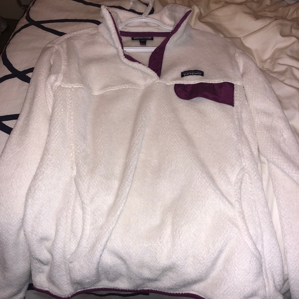White and Purple Patagonia Jacket.